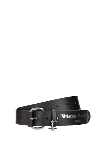 Ceinture En Cuir À Logo 3,5 Cm - VIVIENNE WESTWOOD - Modalova