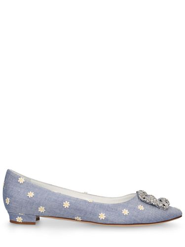 Ballerines En Toile Hangisiflat 10 Mm - MANOLO BLAHNIK - Modalova