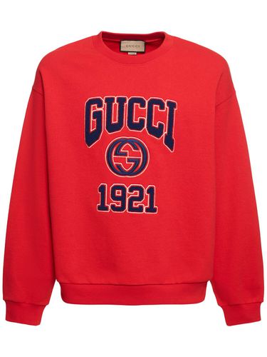 Sweat-shirt En Coton Léger À Col Ras-du-cou - GUCCI - Modalova