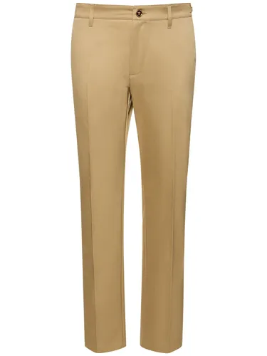 Pantalon En Gabardine De Coton - VERSACE - Modalova