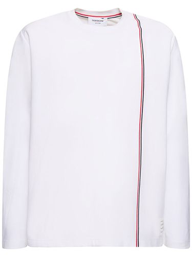 T-shirt Oversize En Coton À Manches Longues - THOM BROWNE - Modalova