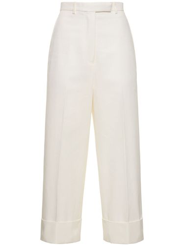 Pantalon Droit Court En Coton Taille Haute - THOM BROWNE - Modalova