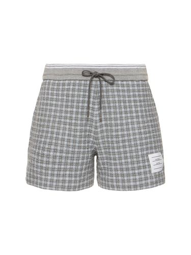 Short En Tweed De Coton Avec Cordons - THOM BROWNE - Modalova