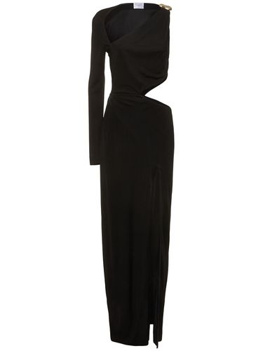 Robe Longue Asymétrique En Jersey Ajouré - GALVAN - Modalova