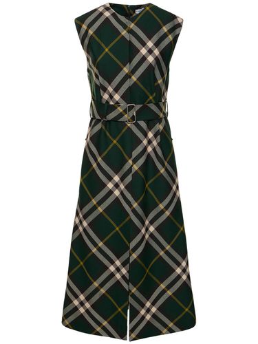 Robe Midi Sans Manches En Maille Avec Ceinture - BURBERRY - Modalova