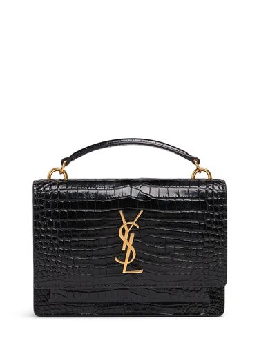 Portefeuille Embossé Croco Avec Chaîne Sunset - SAINT LAURENT - Modalova