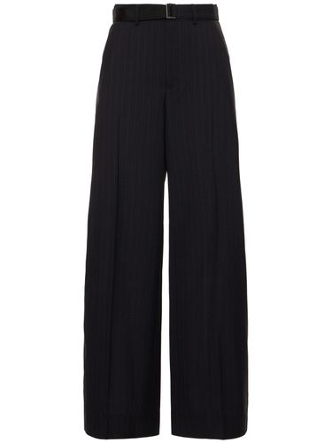 Pantalon Ample À Rayures & Ceinture Chalk - SACAI - Modalova