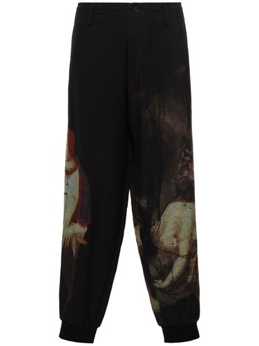 Pantalon En Lin Mélangé Imprimé A-nightmare - YOHJI YAMAMOTO - Modalova