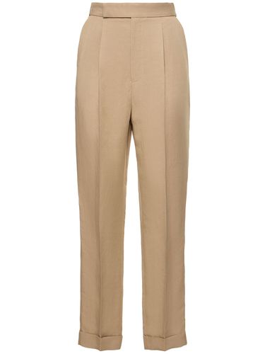 Pantalon Droit En Lin Mélangé - RALPH LAUREN COLLECTION - Modalova