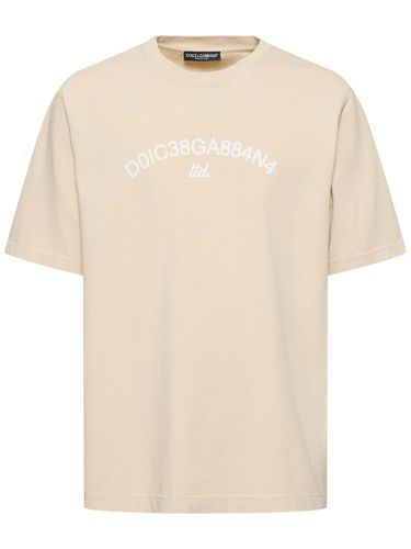 T-shirt En Jersey À Col Ras-du-cou - DOLCE & GABBANA - Modalova