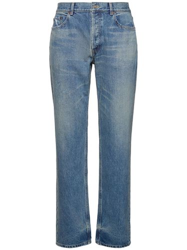 Jean Droit Relaxed En Denim De Coton - SAINT LAURENT - Modalova