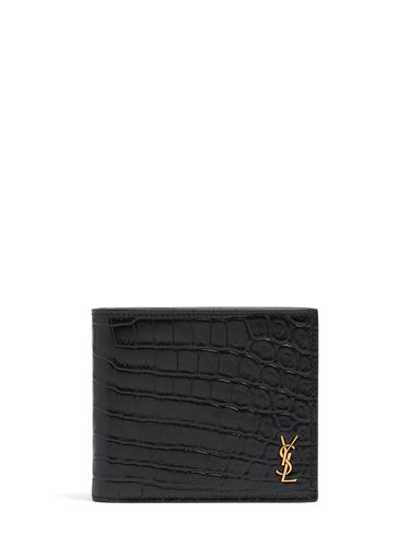 Portefeuille En Cuir Embossé Croco - SAINT LAURENT - Modalova