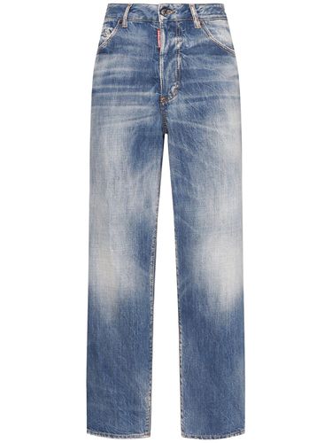 Jean Droit En Denim Taille Haute Boston - DSQUARED2 - Modalova