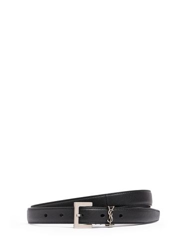 Ceinture En Cuir Lisse Yls 2 Cm - SAINT LAURENT - Modalova