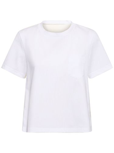 T-shirt En Sergé De Nylon Et Jersey De Coton - SACAI - Modalova