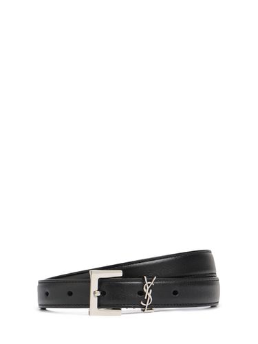 Ceinture En Cuir À Monogramme 20 Mm - SAINT LAURENT - Modalova