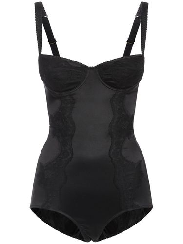 Body En Satin De Soie Stretch Et Dentelle - DOLCE & GABBANA - Modalova