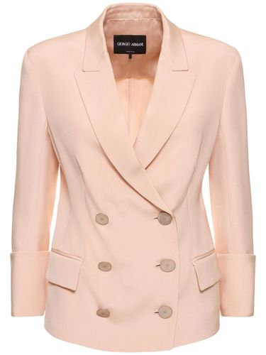 Blazer En Soie Pailletée À Double Boutonnage - GIORGIO ARMANI - Modalova