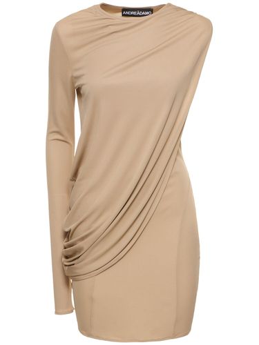 Robe Courte En Jersey De Viscose Drapée - ANDREADAMO - Modalova