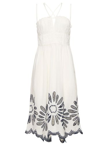 Robe Midi En Lin Et Coton Beatrice - ULLA JOHNSON - Modalova