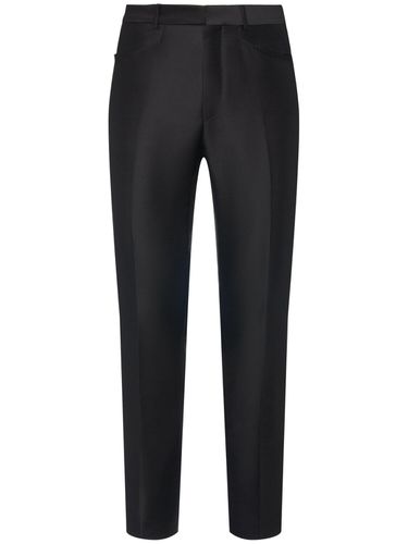 Pantalon Droit En Sergé De Laine Mélangée - TOM FORD - Modalova