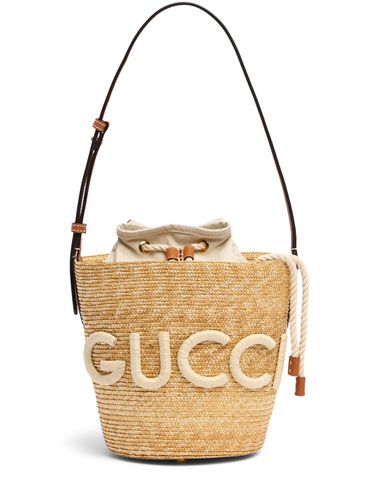 Petit Sac Porté Épaule En Raphia À Logo - GUCCI - Modalova