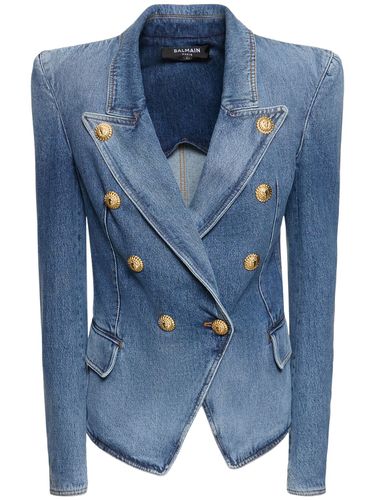 Veste En Denim De Coton À 8 Boutons - BALMAIN - Modalova