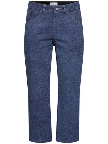 Pantalon En Cuir Imprimé Effet Denim - 4SDESIGNS - Modalova