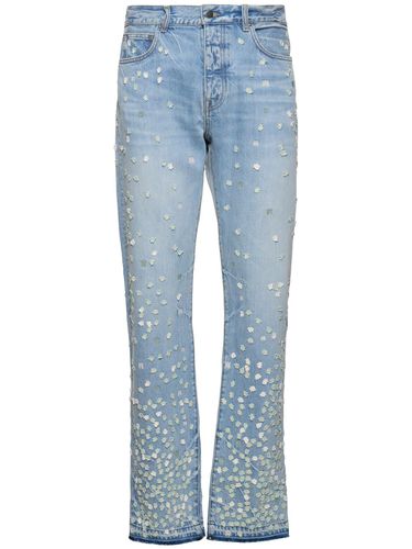 Jean Droit En Denim Imprimé Floral - AMIRI - Modalova