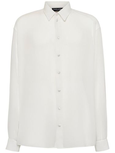 Chemise En Georgette De Soie À Manches Longues - DOLCE & GABBANA - Modalova