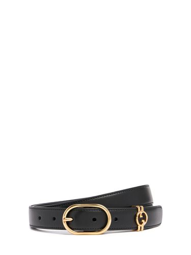 Ceinture En Cuir Gg Enlacés 25 Mm - GUCCI - Modalova