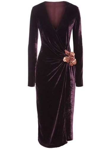 Robe Midi En Velours Fluide - BLUMARINE - Modalova