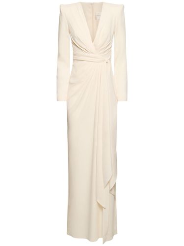 Robe Longue En Cady Drapé À Col En V - ZUHAIR MURAD - Modalova