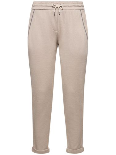 Pantalon De Survêtement En Jersey De Coton Mélangé - BRUNELLO CUCINELLI - Modalova