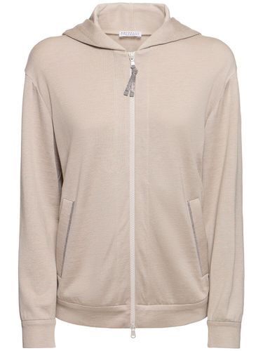 Sweat-shirt En Jersey De Coton Mélangé À Capuche - BRUNELLO CUCINELLI - Modalova