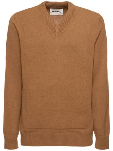 Pull-over En Laine Mélangée À Col En V - JIL SANDER - Modalova