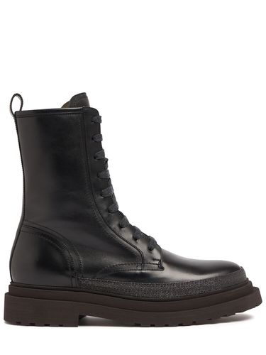 Bottes Combat En Cuir Et Cristaux 30 Mm - BRUNELLO CUCINELLI - Modalova