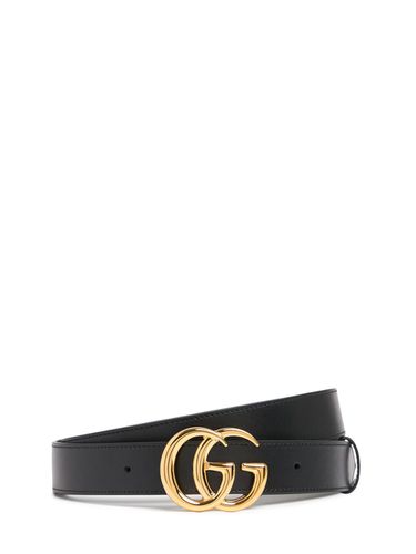 Ceinture En Cuir Gg 3 Cm - GUCCI - Modalova