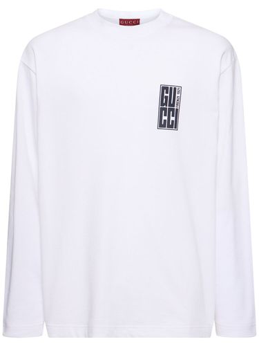 T-shirt En Coton Épais Détail Logo - GUCCI - Modalova