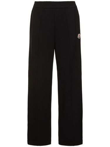 Pantalon En Viscose Mélangée Avec Patch Logo - MONCLER - Modalova