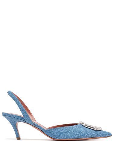 Talons Hauts En Daim Imprimé Denim Camelia 60 Mm - AMINA MUADDI - Modalova