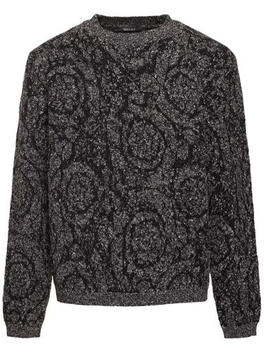 Pull En Maille De Tweed De Coton Mélangé Baroque - VERSACE - Modalova