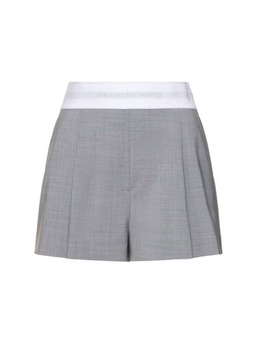 Short Taille Haute En Laine Plissée - ALEXANDER WANG - Modalova