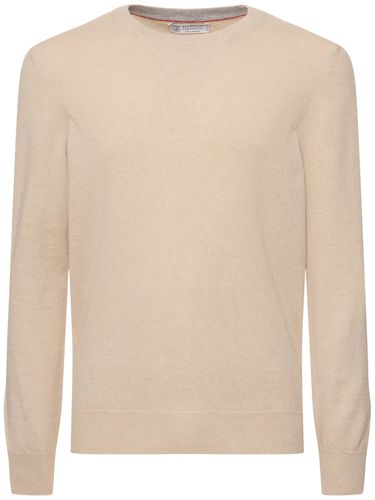 Pull-over En Cachemire Fin À Col Rond - BRUNELLO CUCINELLI - Modalova