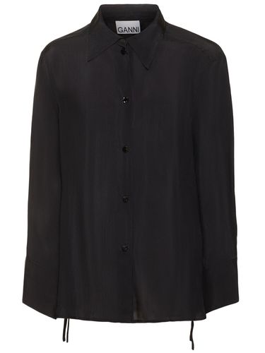 Chemise Oversize En Viscose Habotai - GANNI - Modalova