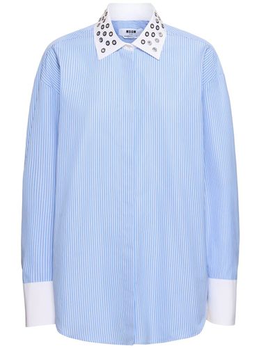 Chemise En Popeline De Coton Embelli - MSGM - Modalova