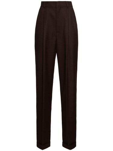 Pantalon Droit En Jacquard Taille Haute - MOSCHINO - Modalova