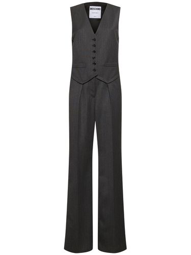 Combinaison Pantalon En Laine Grain De Poudre - MOSCHINO - Modalova