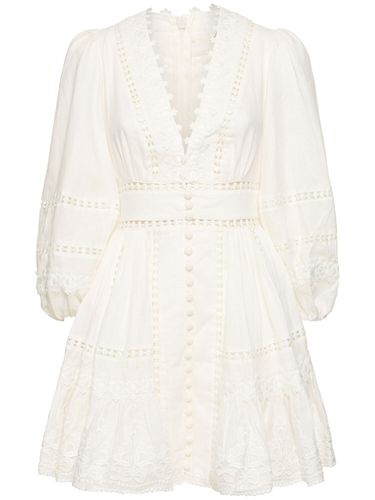 Robe Courte En Lin Pop - ZIMMERMANN - Modalova