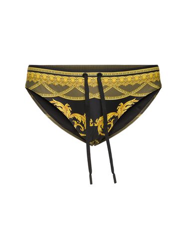 Slip De Bain En Lycra Heritage - VERSACE - Modalova